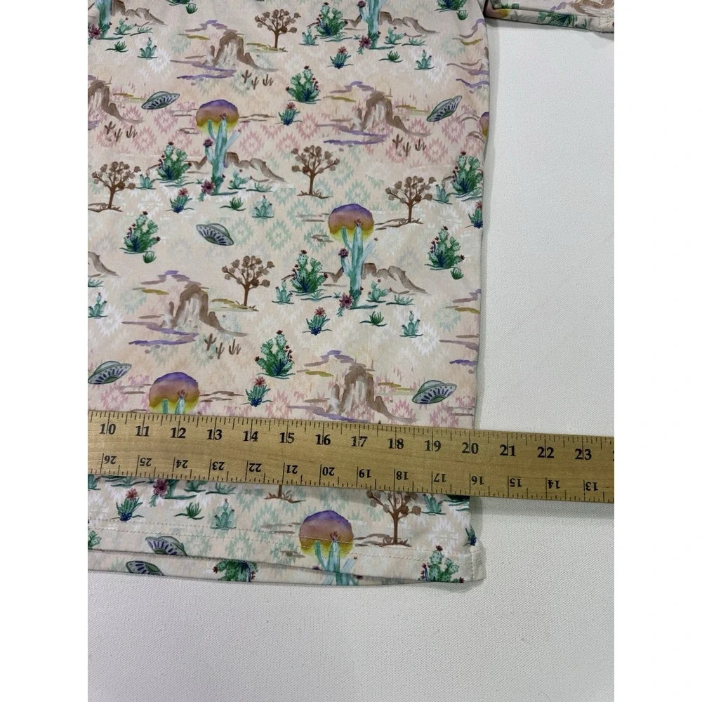 Lofty Llama Mens Small Mushroom Trippy Golf Polo UFO Desert Cactus Alien Shirt